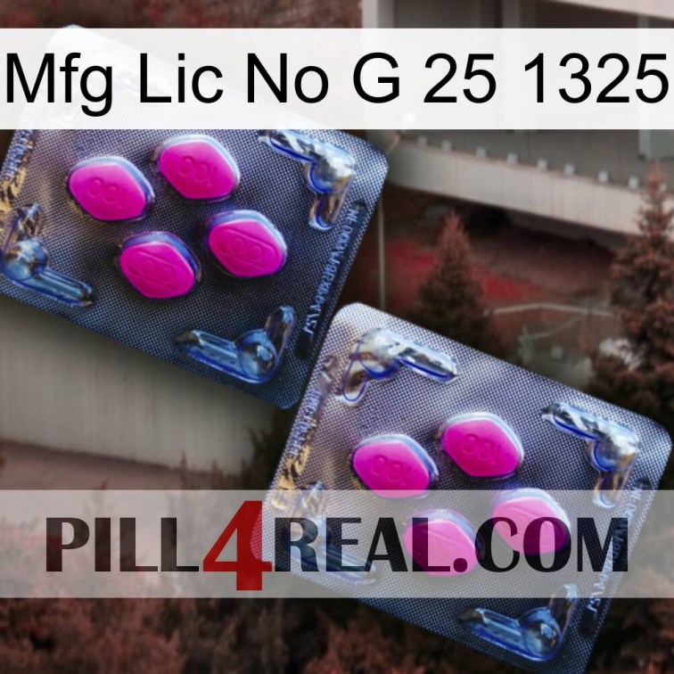 Mfg Lic No G 25 1325 01